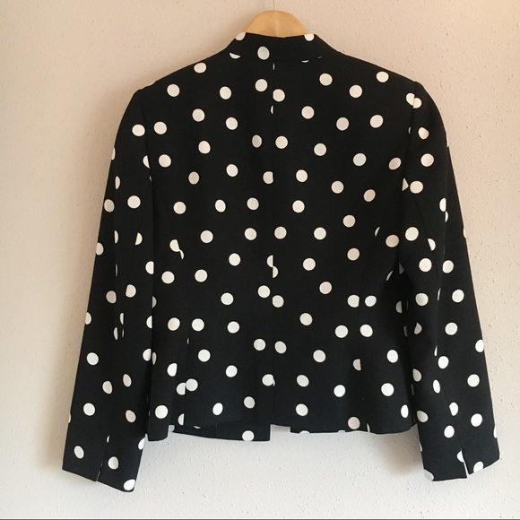 Kasper A.S.L. Petite Black White Polka Dot Blazer - Picture 4 of 5